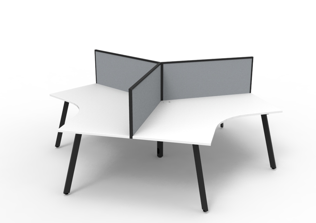 Eternity 3 Person 120 Degree Workstation - With Screen